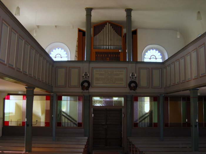 Kirche in Berge - Blick auf die Orgel