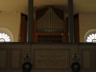 Blick auf die Orgel Kirche Berge